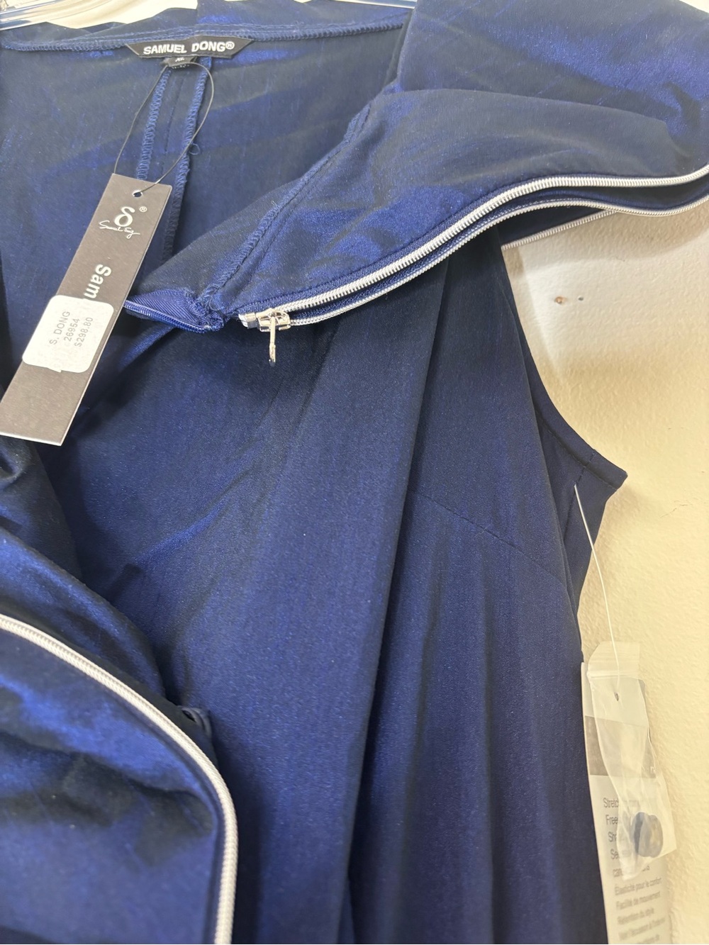 Samuel Dong NWT Midnight Blue Architectural Zip Dress XL Designer $298.80 - Picture 5 of 10